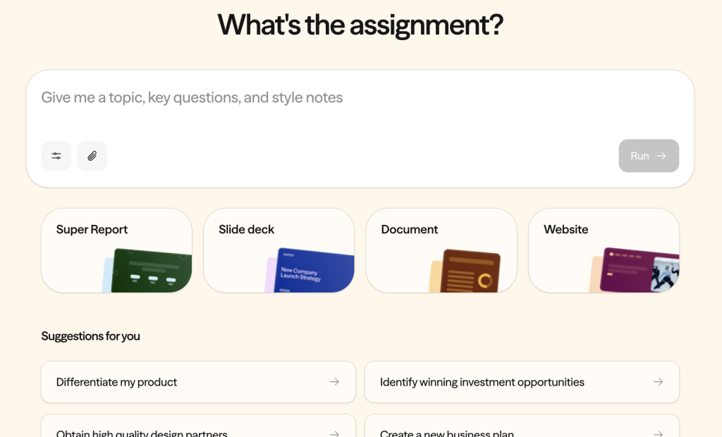 A screenshot of the Superagent website.